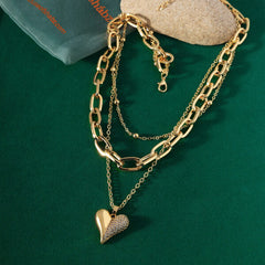 3 Line Heart Stack Chain