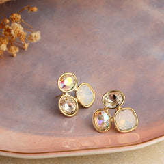 3 Stone Reva Color Earrings