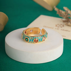 Rainbow Stone Ring -Free Size