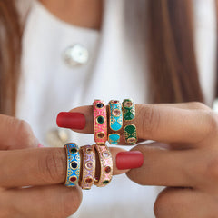 Rainbow Stone Ring -Free Size