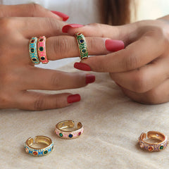Rainbow Stone Ring -Free Size