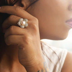 Classic Pearl Ring Free Size