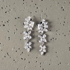 Diamond Danglers Silver