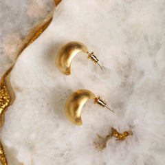 Matt Finish Gold Hoops