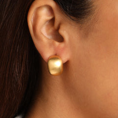 Matt Finish Gold Hoops