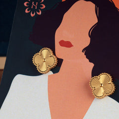 Gold Clover Earrings