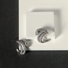 Green Eyed Serpent Earrings