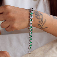 Green Heart Diamond Bracelet