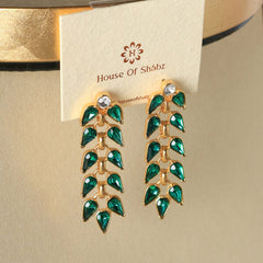 Green Leaf Earrings