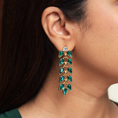 Green Leaf Earrings
