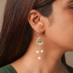 Green Lotus Earrings