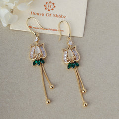 Green Lotus Diamond Earrings