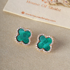 Green Pattern Clover Gold