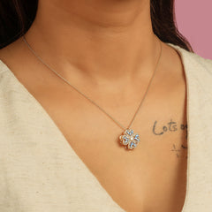 Belen Blue Flower Diamond Pendant