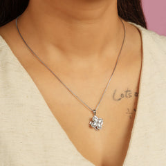 Kristin Rotating Flower Pendant Silver