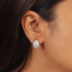 Diamond Oval Earrings