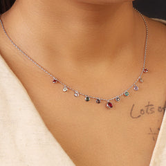 Multi Color Pendant-Silver
