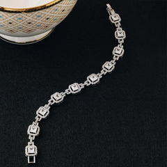 Leonora White Diamond Bracelet-Silver