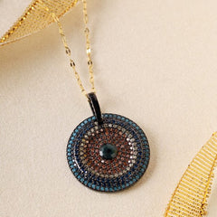 Multi stone round pendant