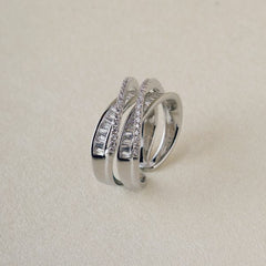 Niloofar Diamond Ring Adjustable Silver