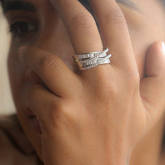 Niloofar Diamond Ring Adjustable Silver