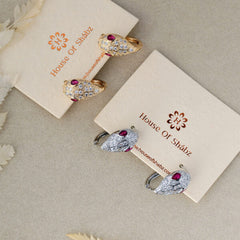 Pink Eyed Serpent Earrings