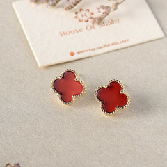 Red Agate Stone Earrings