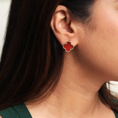 Red Agate Stone Earrings