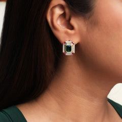 Ruby Green Diamond Earrings