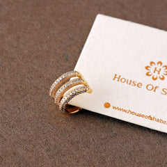 Triple Line Cuff-Gold