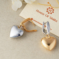 Two Tone Heart Earrings