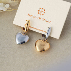 Two Tone Heart Earrings