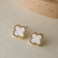 White Diamond Clover-Gold