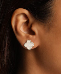 White Diamond Clover-Gold