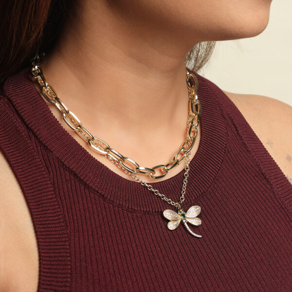 2 Line Butterfly Stack Chain