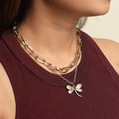 2 Line Butterfly Stack Chain