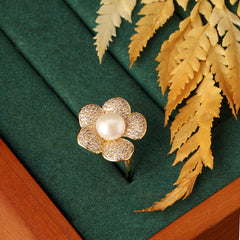 Classic Pearl Ring Free Size