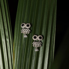 Black Eye Owl Earrings