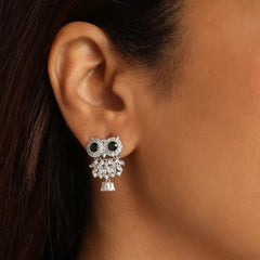 Black Eye Owl Earrings