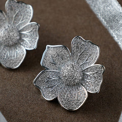 Elissa Flower Earrings-Silver