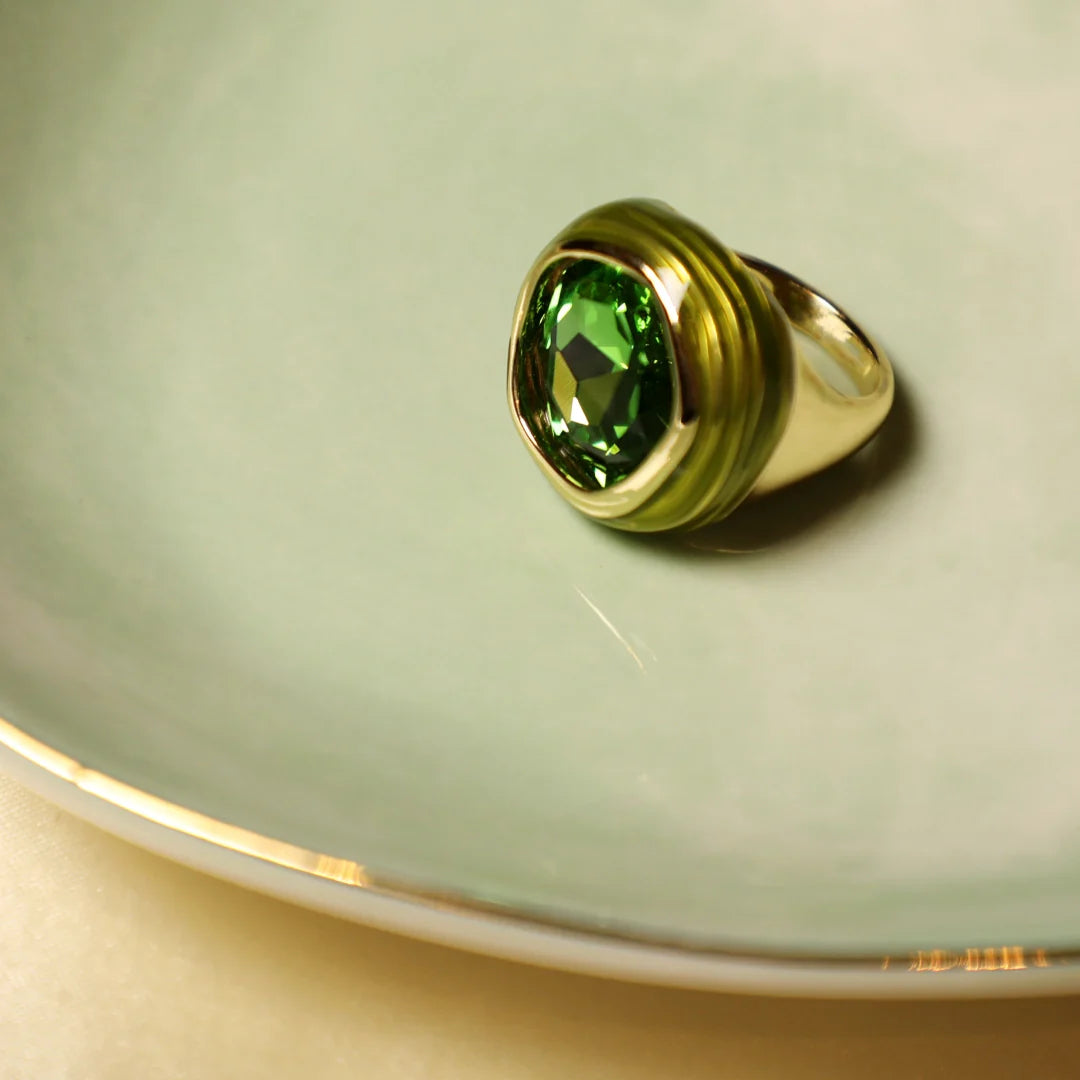 Green Stud Ring-Free Size