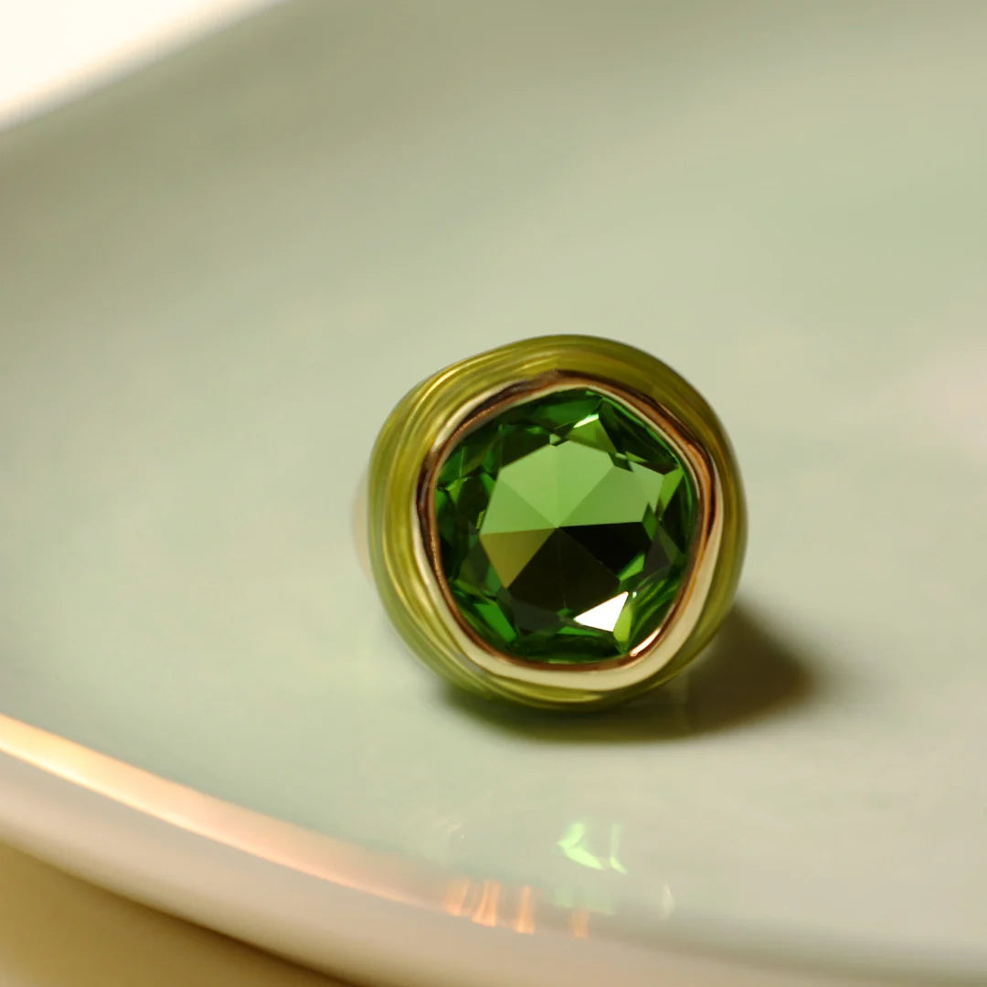 Green Stud Ring-Free Size