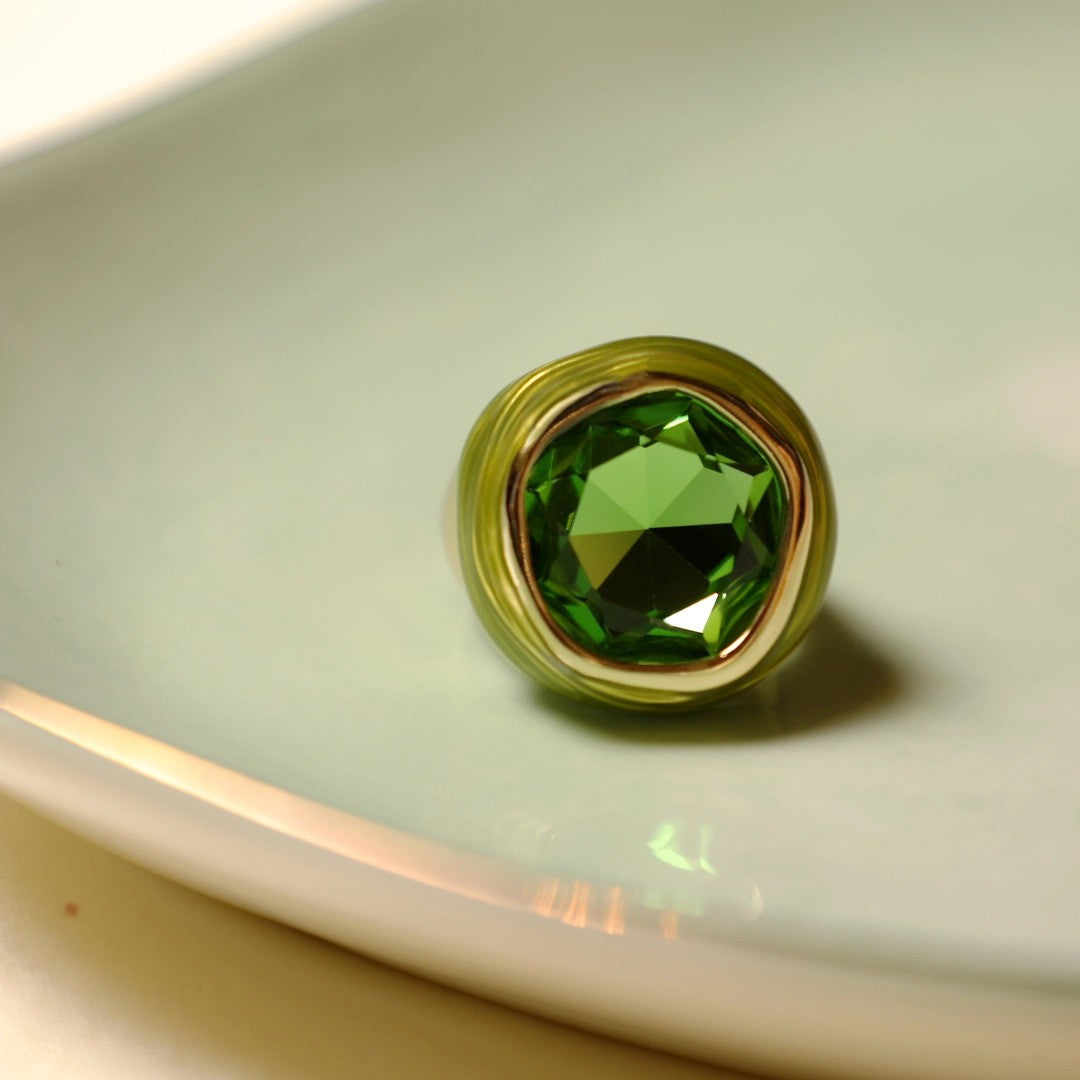 Green Stud Ring-Free Size