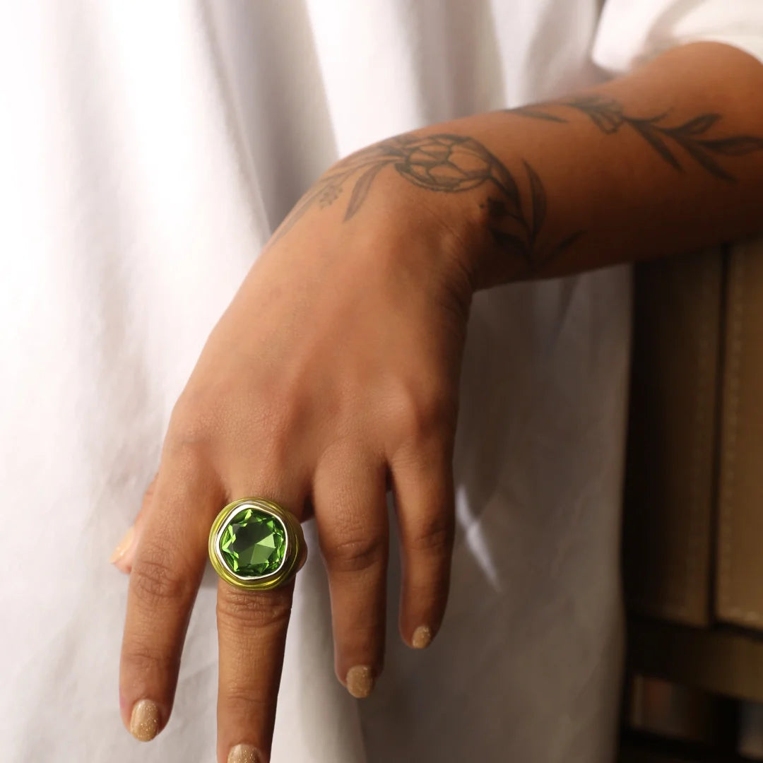Green Stud Ring-Free Size