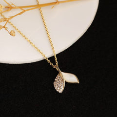 Fin Diamond Pendant-Gold