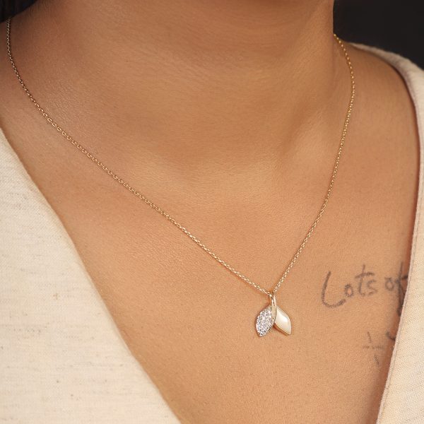 Fin Diamond Pendant-Gold