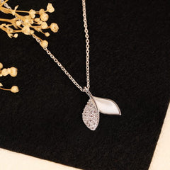 Fin Diamond Pendant-Silver