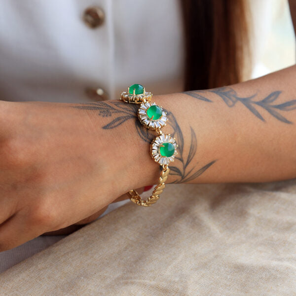 Green Daria Flower Bracelet