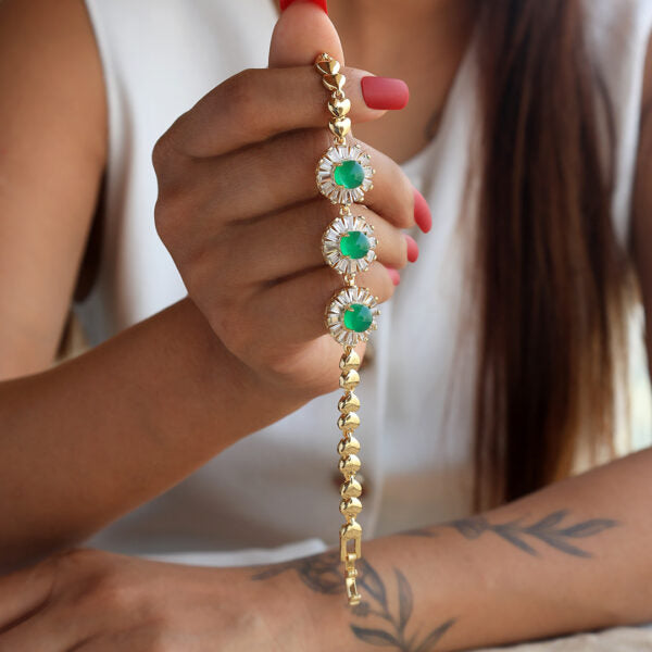 Green Daria Flower Bracelet