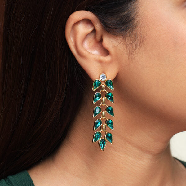 Green Leaf Earrings